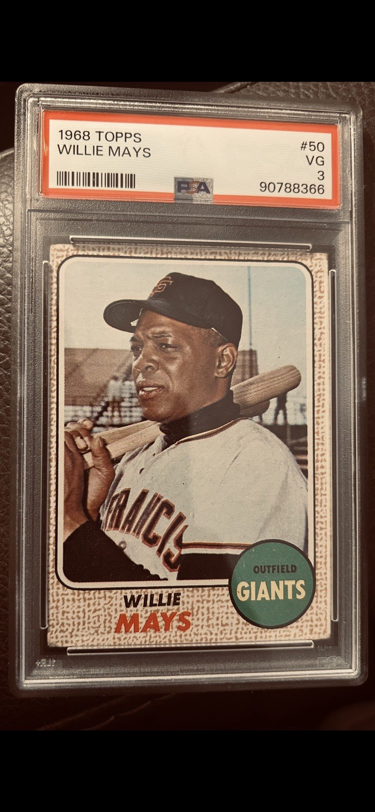 1968 Topps Willie Mays #50 Giants HOF PSA 3 VG