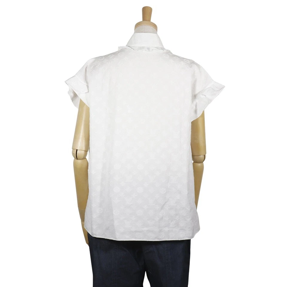 Blusa top con volantes manga francesa LOUIS VUITTON RW232W AQV FHBL13 monograma r... Foto 3 de 4
