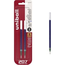 Gel Pen Refills Bold 1.0mm Point Blue Ink 2 Pack for Smooth Writing