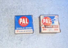 2 Vintage Pal Hollow Ground Single Edge Razor Blades in Dispenser