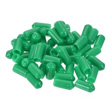 50pcs Rubber End Caps 7mm ID Vinyl Cap Cover Screw Protectors Dark Green