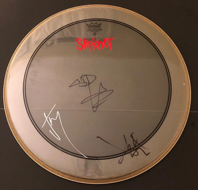 SLIPKNOT Signed 22 inch Drumhead Jay Weinberg Sid Wilson Jim Root Alessandro