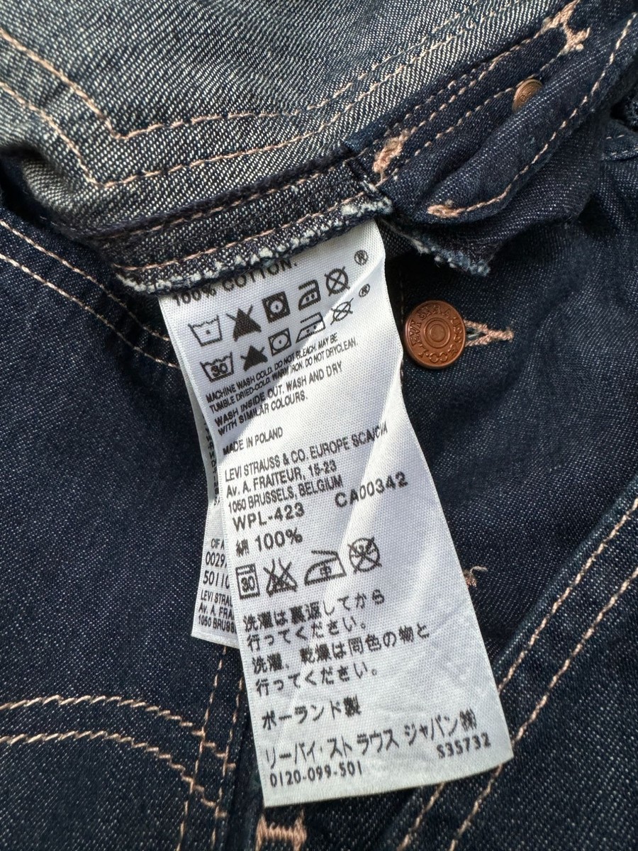 levis jean paul gaultier 　MADE in poland Jean Paul Gaultier x Levi's Iconic Raw Blue Denim Jumpsuit Size L