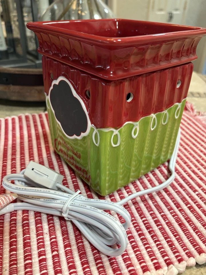 Calentador de cera Scentsy Navidad cuenta regresiva colección navideña con caja y bombilla Foto 3 de 4