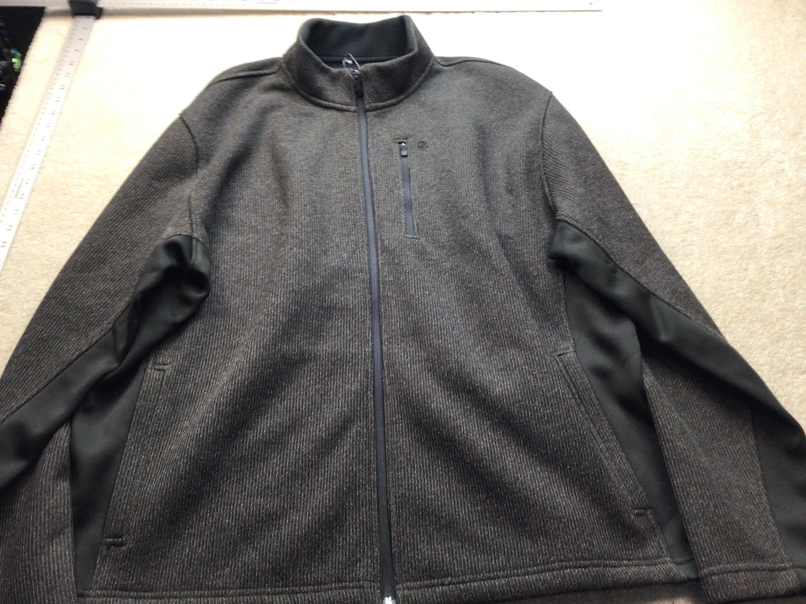 IZOD Advantage Performance Jacket Mens 2XL Gray Full Zip Fleece Lined Softshell