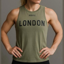 NWT NOBULL London Crop Muscle Tank Army Green Size S