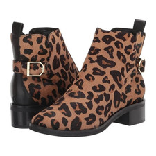 NWT Cole Haan Womens Kimberly Ankle Boot 6 Leopard Haircalf Leather Real Fur