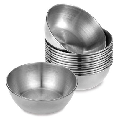 RAMFIYN 12 pack Stainless Steel Sauce Dishes 3.2 Inch Small Metal Dipping Bow...