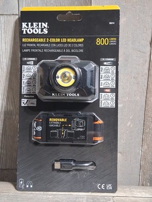 New Klein Tools Rechargeable LED Headlamp with Adjustable Strap 800 Lumens