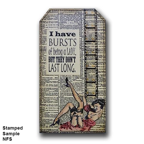 NUEVO sello de goma montado, dama sentada, bonita, mujer, hermosa, vintage, persona, lg Foto 3 de 4