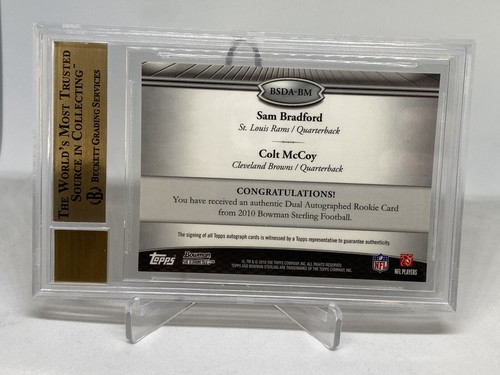 2010 Sam Bradford Colt McCoy RC Bowman Sterling Dual Auto /25 BGS 9.5/10 POP 2 - Picture 8 of 12