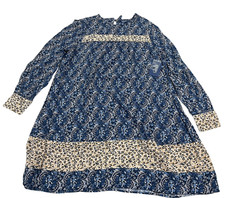 Chaps Ladies Dress Long Sleeve Blue XL NEW a4