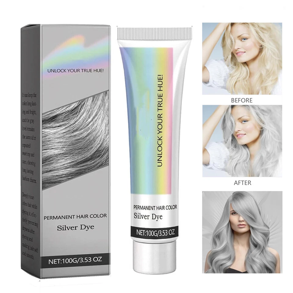 Светло-серый серебристый перманентный краситель для волос крем унисекс сделай сам краска для волос крем 100 мл - Изображение 3 из 4