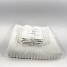 6Pc Hotel Balfour One Bath Towel  5 Washcloths Turkish Cotton White New