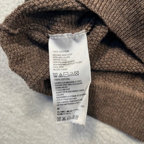 Tommy Bahama 1/4 Zip Lightweight Pullover Sweater Textured Knit Brown Casual S - Picture 3 of 5