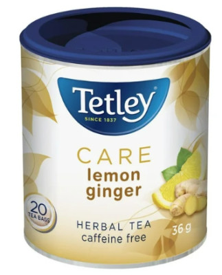 Tetley Care Lemon Ginger, 20 Tea Bags, 36g