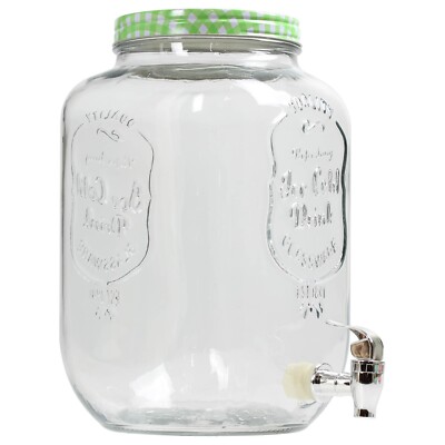 5L KLARGLAS GETRÄNKESPENDER MIT ZAPFHAHN SAFT WASSER MILCH COCKTAILKANNE SORTIERT