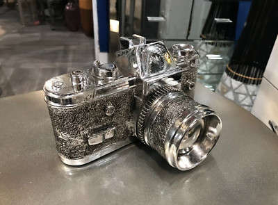 Großes dekoratives Silber Chrom Retro Kamera Ornament - Geschenk