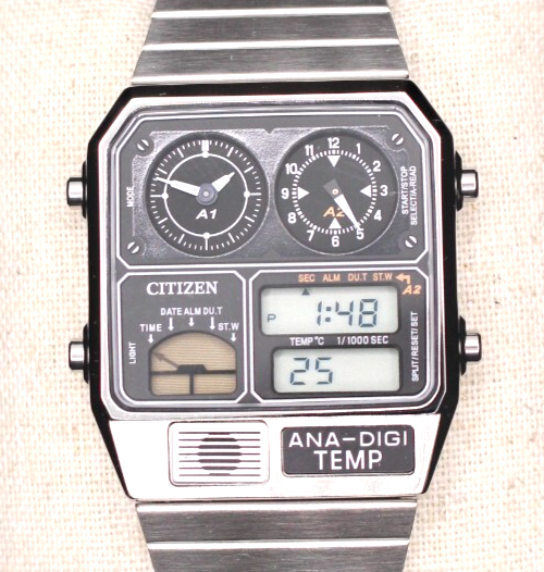 CITIZEN ANA-DIGI TEMP JG2105-93E Black Analog Digital Men Wrist