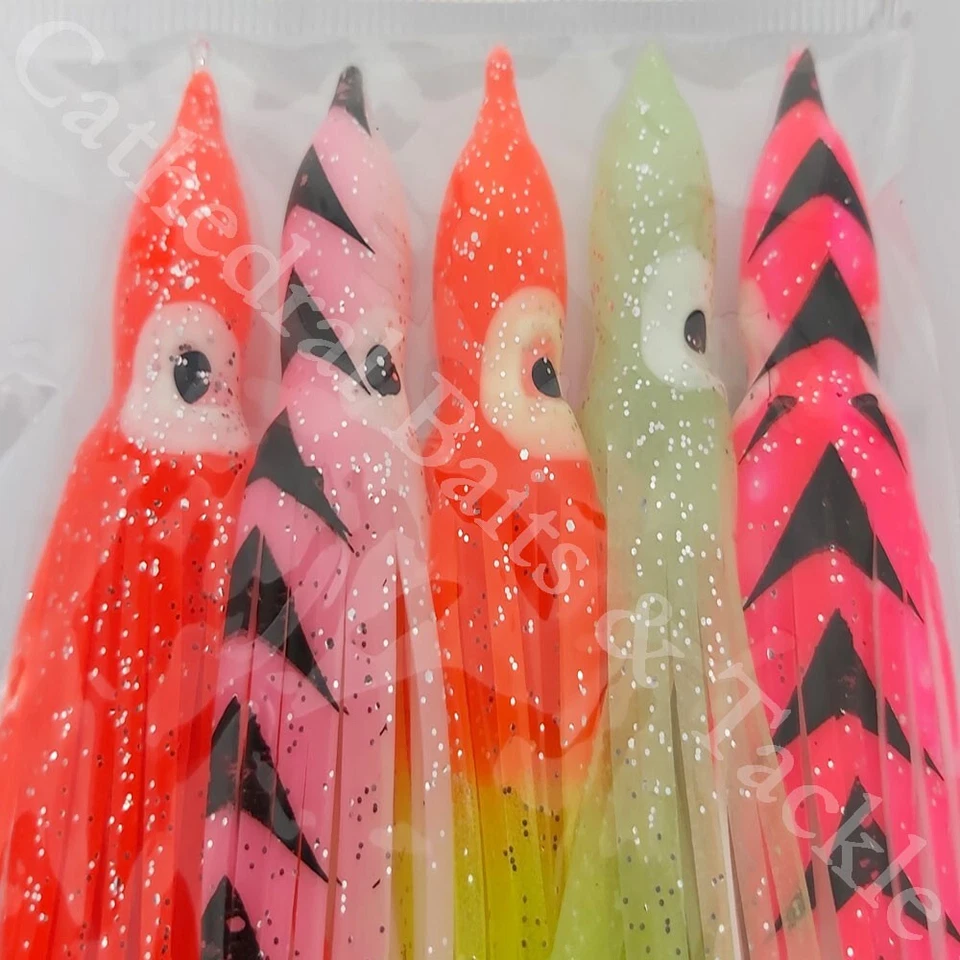 Señuelos de calamar jigging muelle de barco cebo de pesca de mar Muppets de 6" aparejo terminal (5) Foto 4 de 4