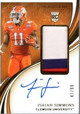 2020 Immaculate Collegiate Rookie Patch Autographs Isaiah Simmons Auto Patch /99
