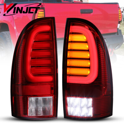 Pair LED Tail Lights For 2005-2015 Toyota Tacoma Chrome Signal