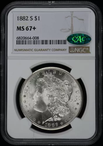 1882-S Morgan Dollar S$1 NGC MS67+ (CAC)