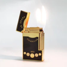 DP Le Grand Double Flame Lighter Ping Sound Gas Refillable for Smoking Cigarette