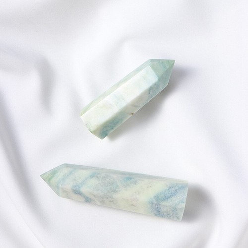 60-70mm Natural Blue Carribean Calcite Quartz Crystal Point Wand Obelisk Energy - Picture 10 of 12