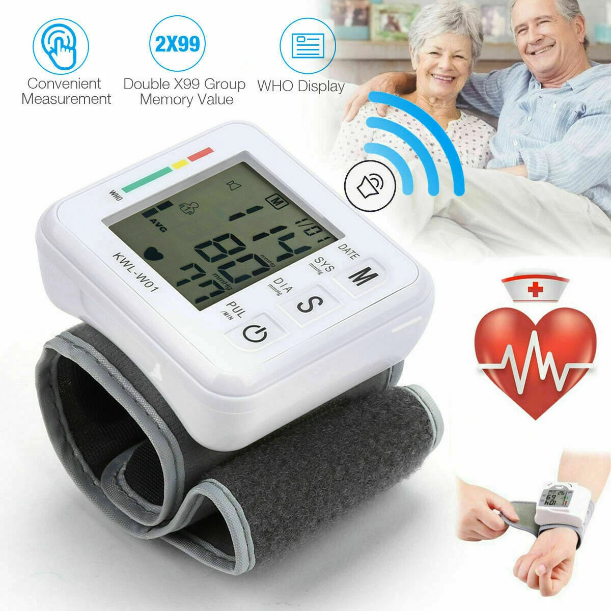 Blood Pressure Monitor-Wrist Cuff Automatic Digital Blood Pressure