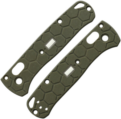 Glow Rhino Custom Benchmade Mini Bugout Green 2pc Knife Handle Scale Set KSMBOOG