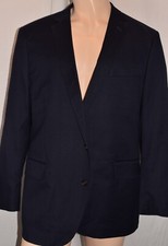 Stafford Blazer Mens 48R Classic Fit Blue Cotton Spandex Blend 2 Button 2 Vent