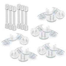 Baby Proof Me 24 Outlet Plug Covers and 6 Safety Strap Locks For Baby Safety