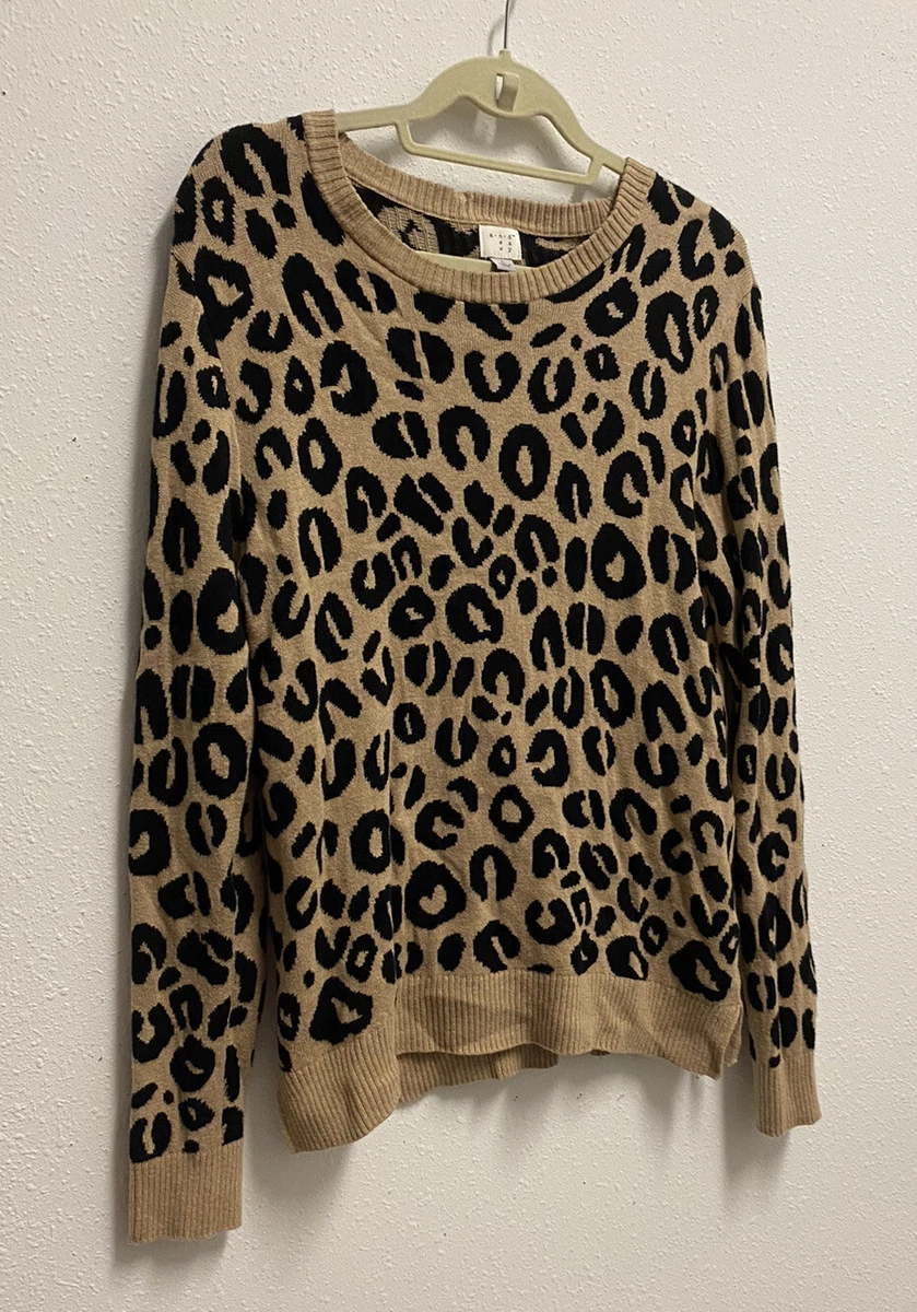Large leopard shop print sweater