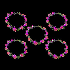 5 St&uuml;ck LED Blumen Haarkranz "ROSI" mit rosa Bl&uuml;ten & rosa LEDs