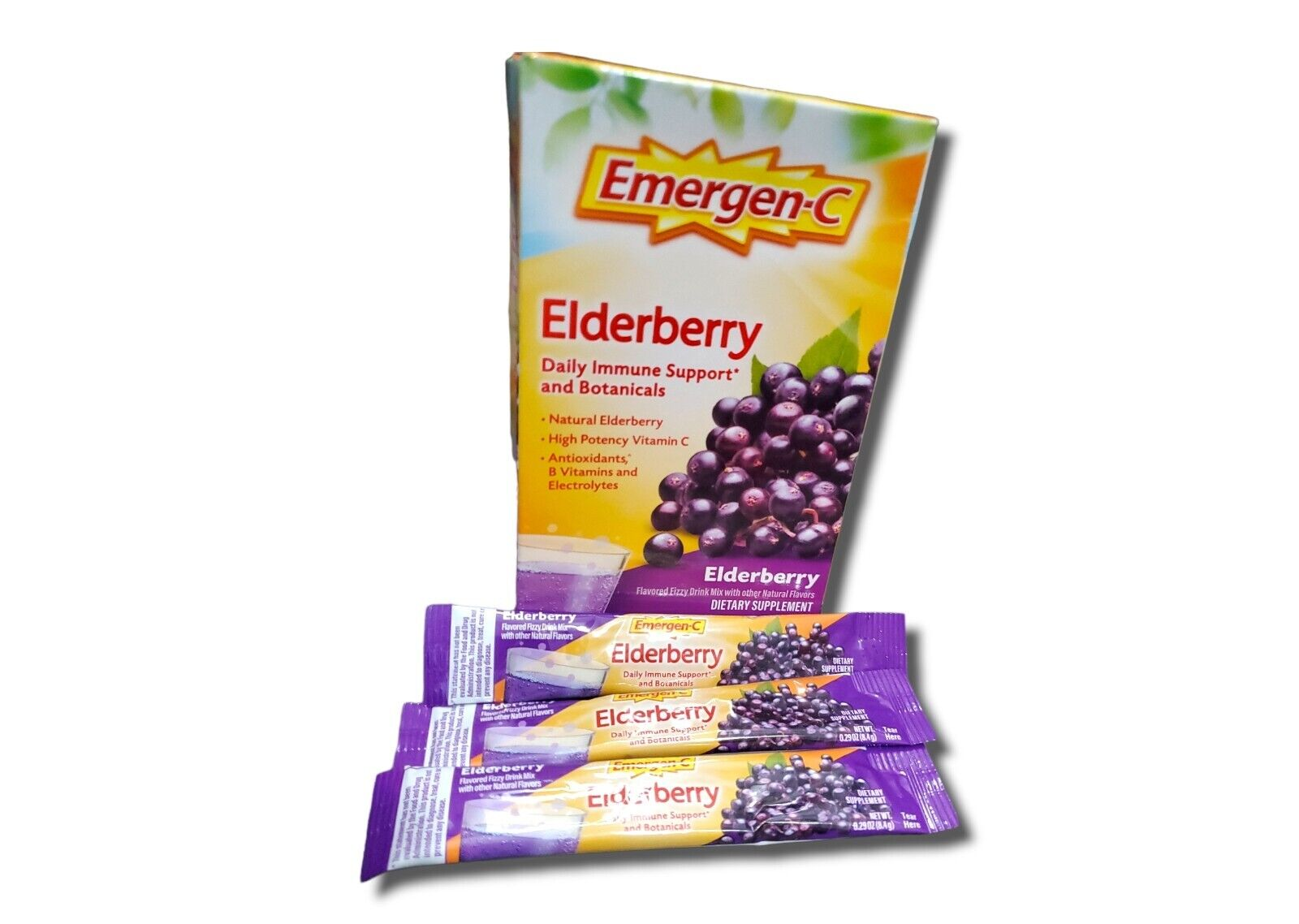 EmergenC Elderberry Immune Support and Botanicals Fizzy Drink 18Pack