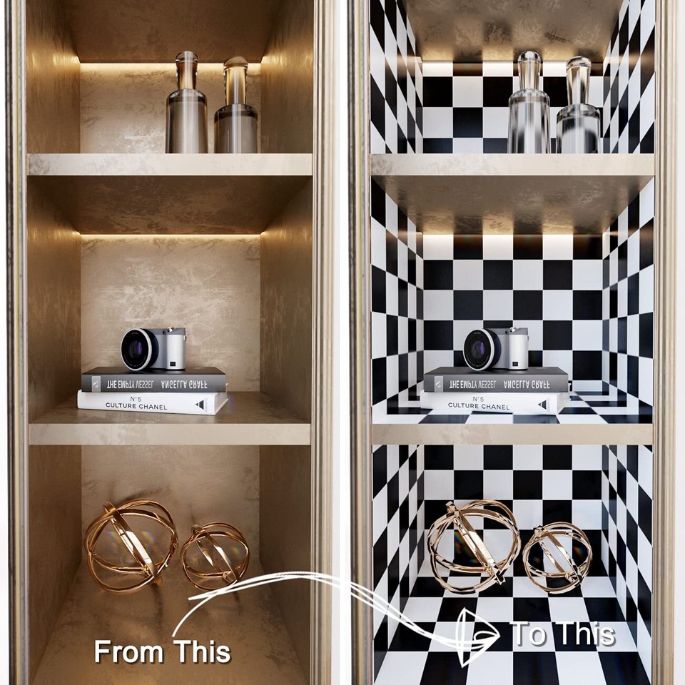 Checkered Peel and Stick Wallpaper Black and White 177x400 Checkered Wa