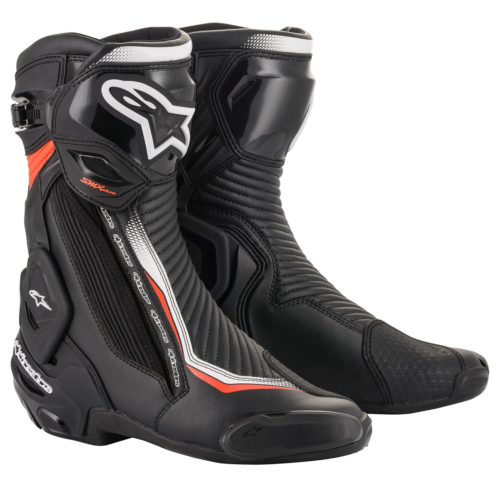 Alpinestars SMX Plus V2 Motorcycle Boots Black White Red Fluo - Photo 1/11