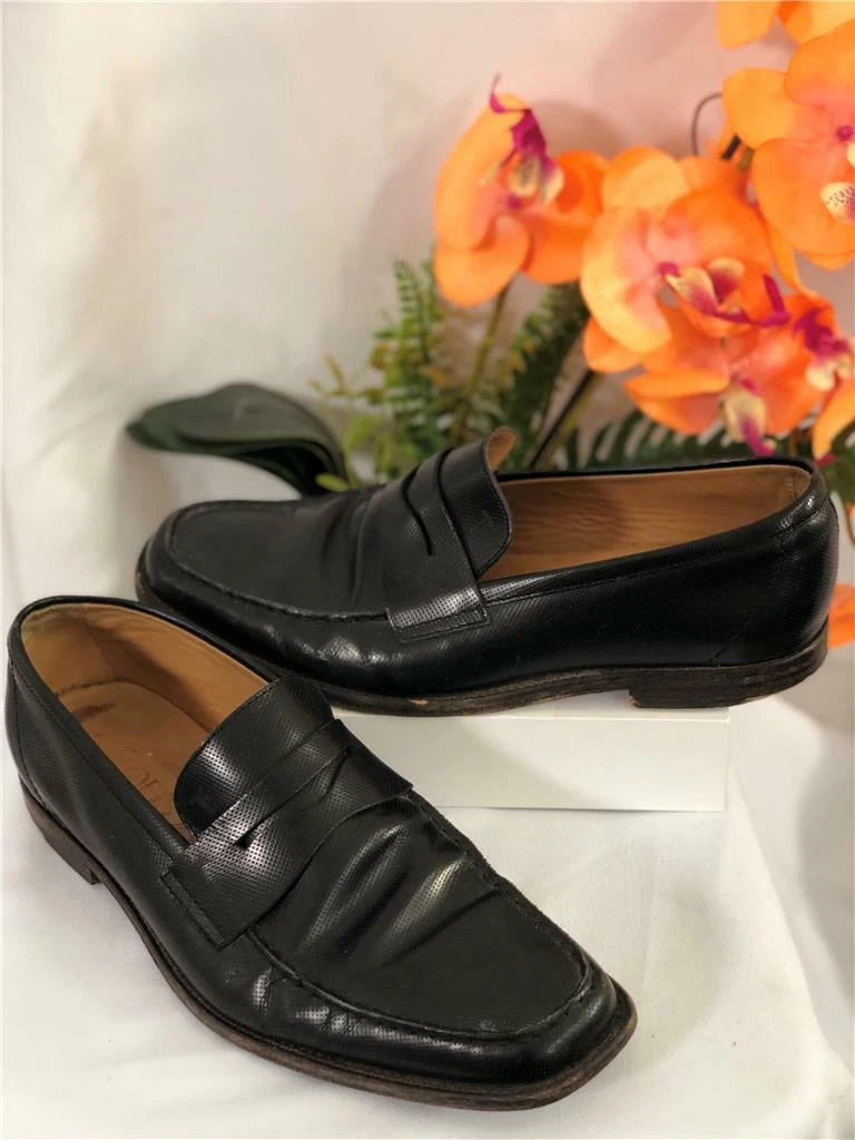 TOD’S TOD'S scarpe da comò classiche da uomo in pelle tratteggiata nera US 8 Regno Unito 7