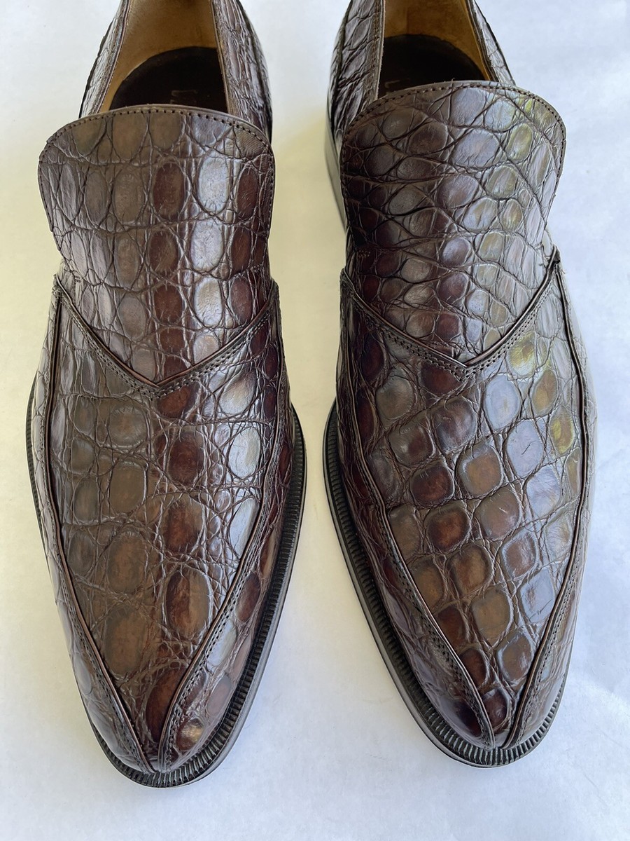 靴 Gianni Versace archive leather Loafer $949.00 !! VERSACE MEN'S ICONIC BROWN LEATHER LOAFERS SHOES MARKED