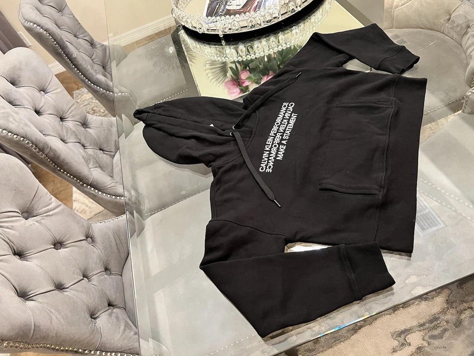 Sudadera corta para mujer Calvin Klein Performance, negra jaspeada, pequeña Foto 4 de 4