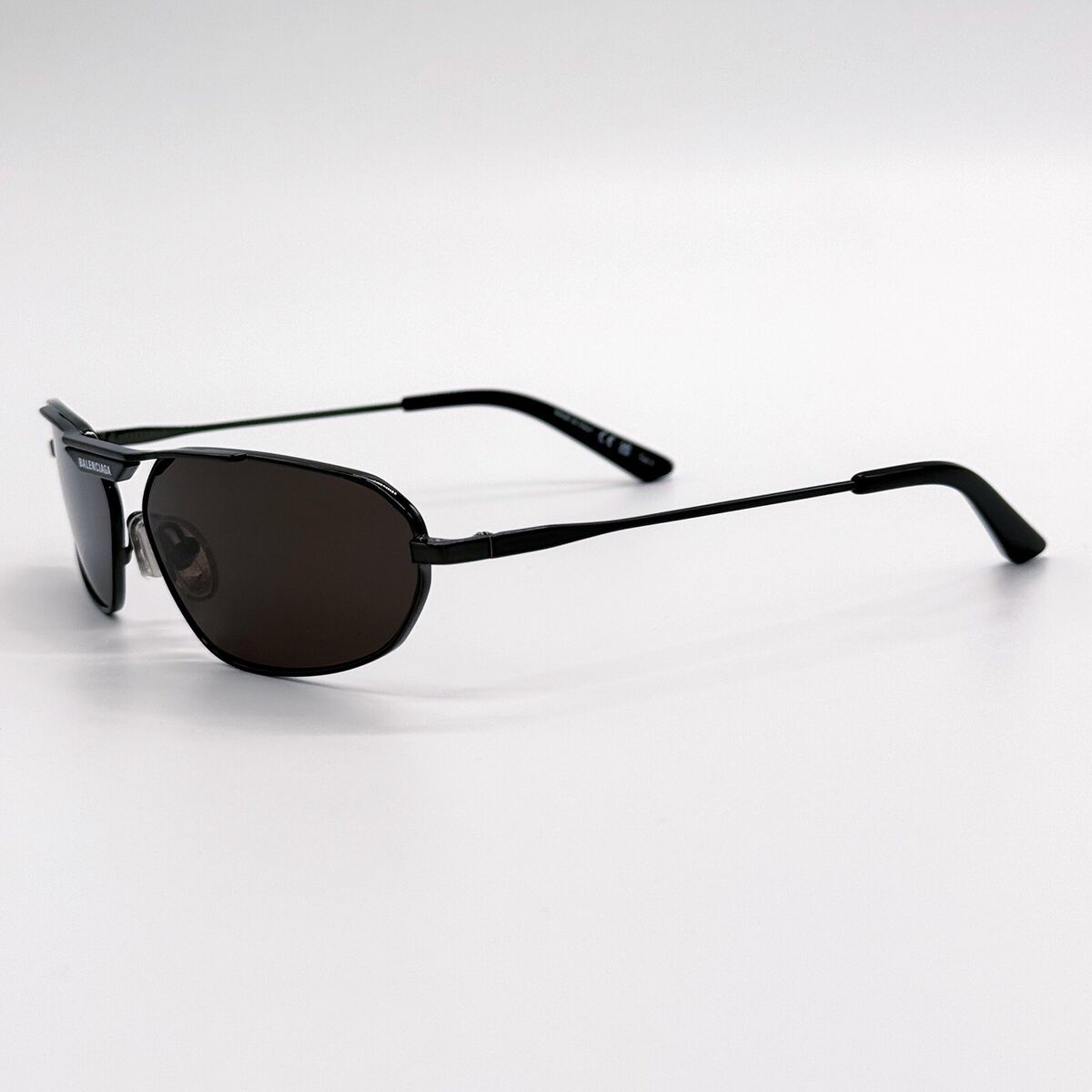 NEW BALENCIAGA BB0245S 001 OVAL BLACK METAL UNISEX NEW BALENCIAGA BB0245S 001 OVAL BLACK METAL UNISEX