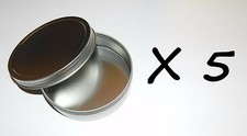 5 x 8 oz Round Metal Screw Top Lid Cover Survival Crafts Storage Tin Container