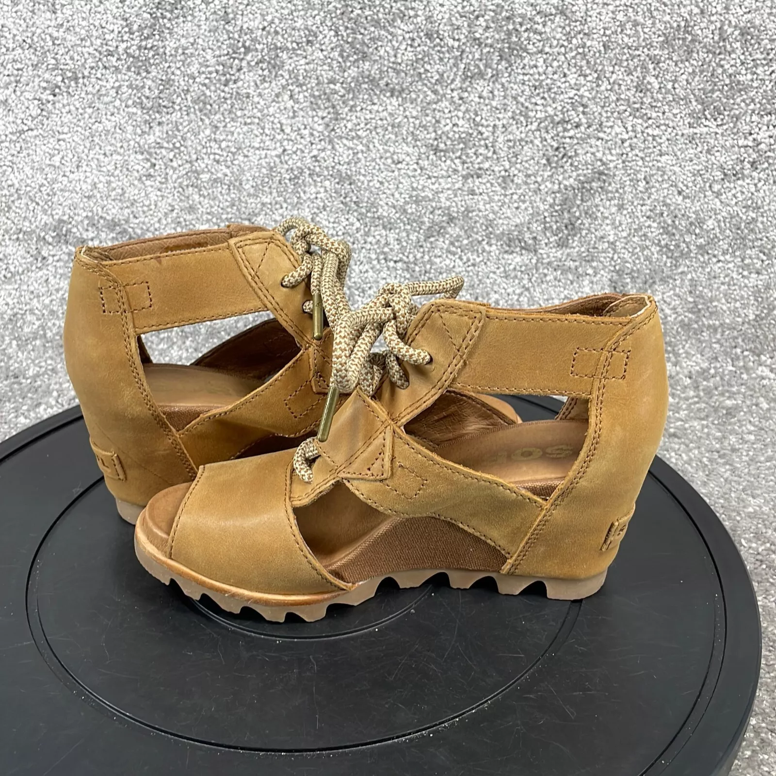 sorel joanie wedge strappy leather shoes