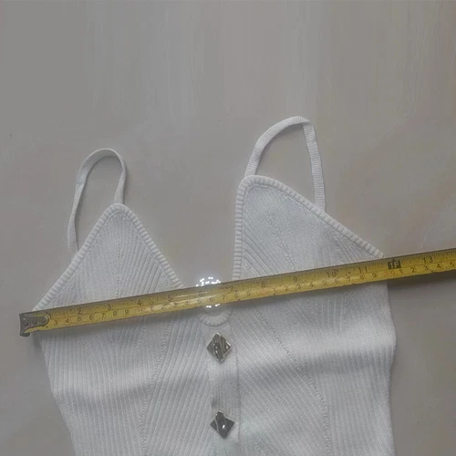 Damen-Strickweste Sommer-Spaghettiträger-Tanktop Solides Leibchen DE - Bild 10 von 17