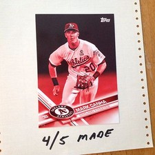 MARK CANHA #OAK-6 Athletics A's 4/5 Made 2017 Topps 5X7 Jumbo Red Version