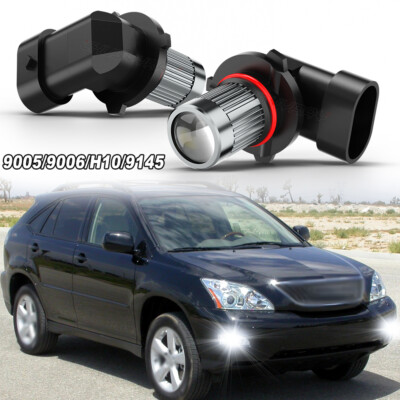 Pair 9006 LED Fog Lights Lamp 6000K White Bulbs For Lexus RX330 2004 2005 2006