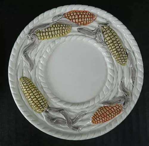 Autumn Thanksgiving Harvest Snack Plates Saucers 5 1/2" Set of 4 Fitz & Floyd