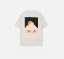 NEW RHUDE Men Women High Quality Leisure Cotton Short Sleeve POLO T-Shirt S-XL