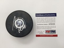 Carter Hutton Signed Autographed Buffalo Sabres Hockey Puck PSA DNA COA b
